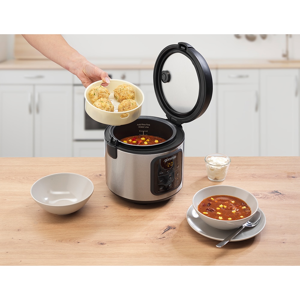 Multicooker GORENJE MC2SBK, 2l, 476W, 5 programe, negru-argintiu