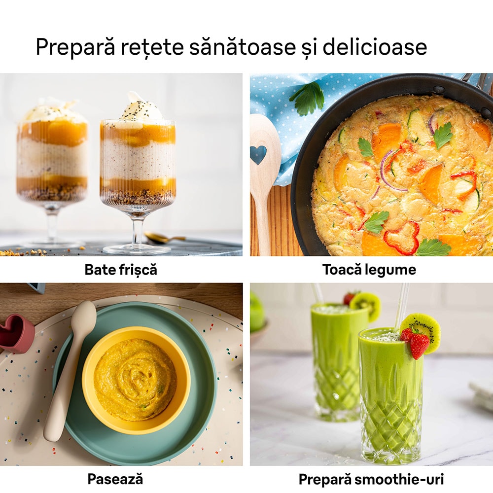 Mixer vertical BRAUN Multiquick MQ7025X, 0.6l, 1000W, viteza variabila, argintiu-negru