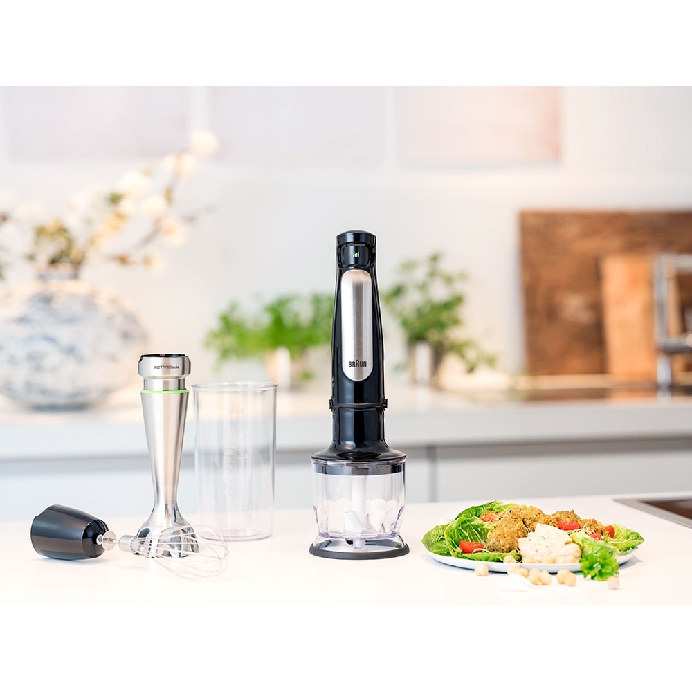 Mixer vertical BRAUN Multiquick MQ7025X, 0.6l, 1000W, viteza variabila, argintiu-negru