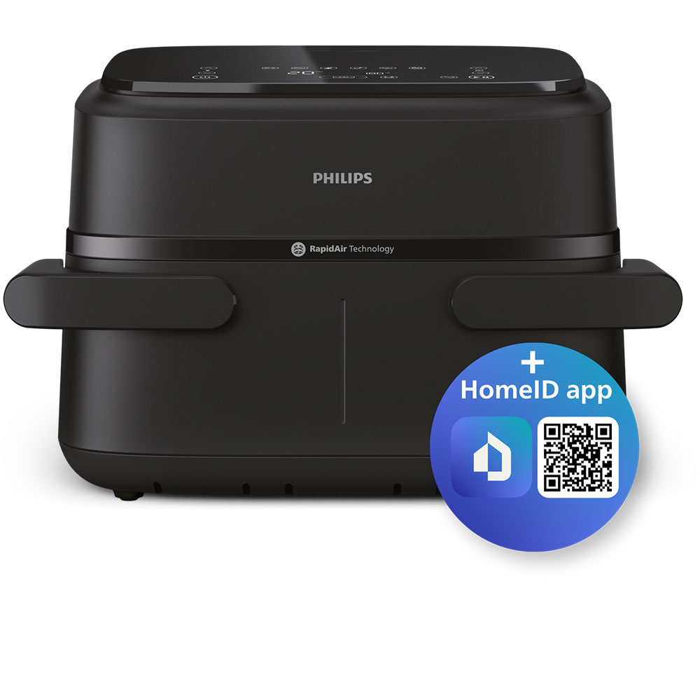 Friteuza cu aer cald dubla PHILIPS Seria 1000 NA150/00, 7.1l, 2450W, negru