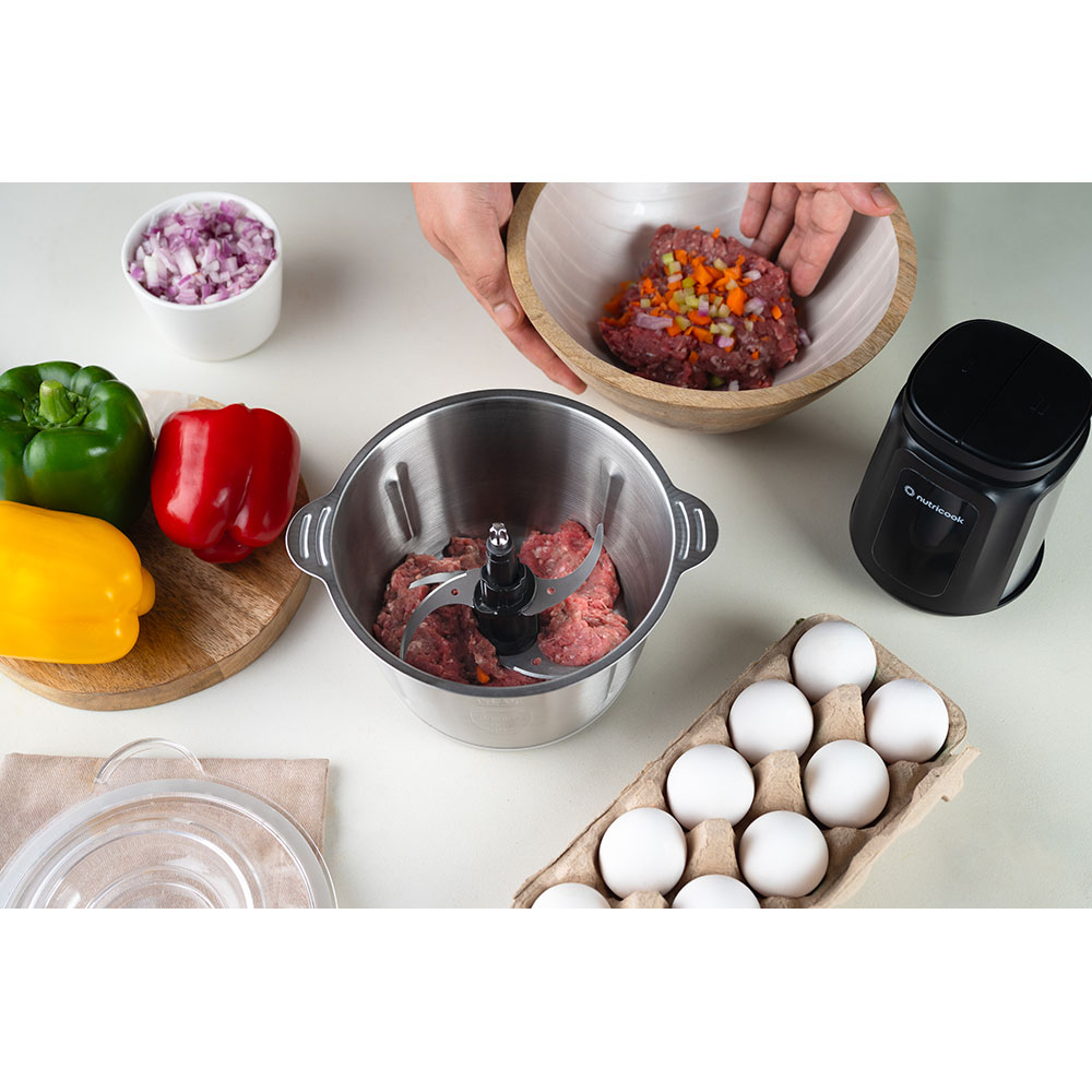 Mini tocator NUTRICOOK NC-CH2000EU, 2l, 500W, 1 treapta viteza, negru
