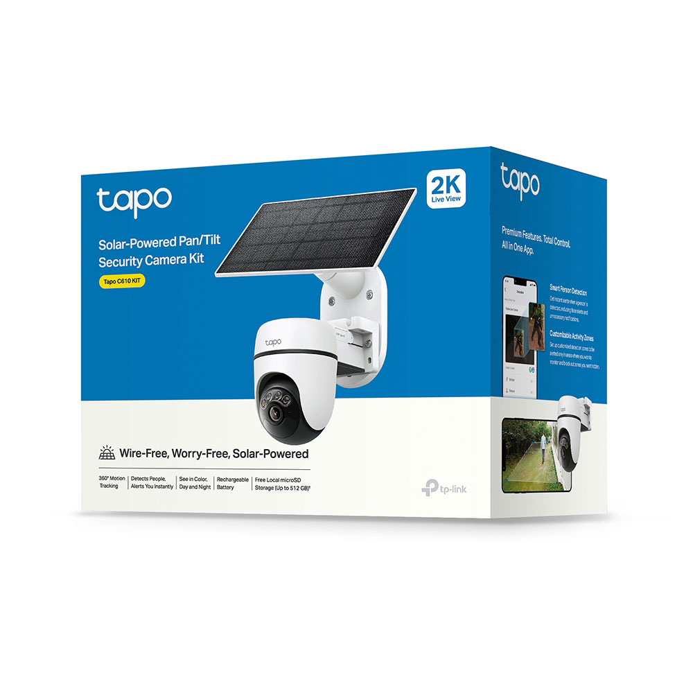 Kit camera IP Wireless exterior TP-LINK Tapo C610, 3MP, 1296p, IP65, IR, Night Vision, alb