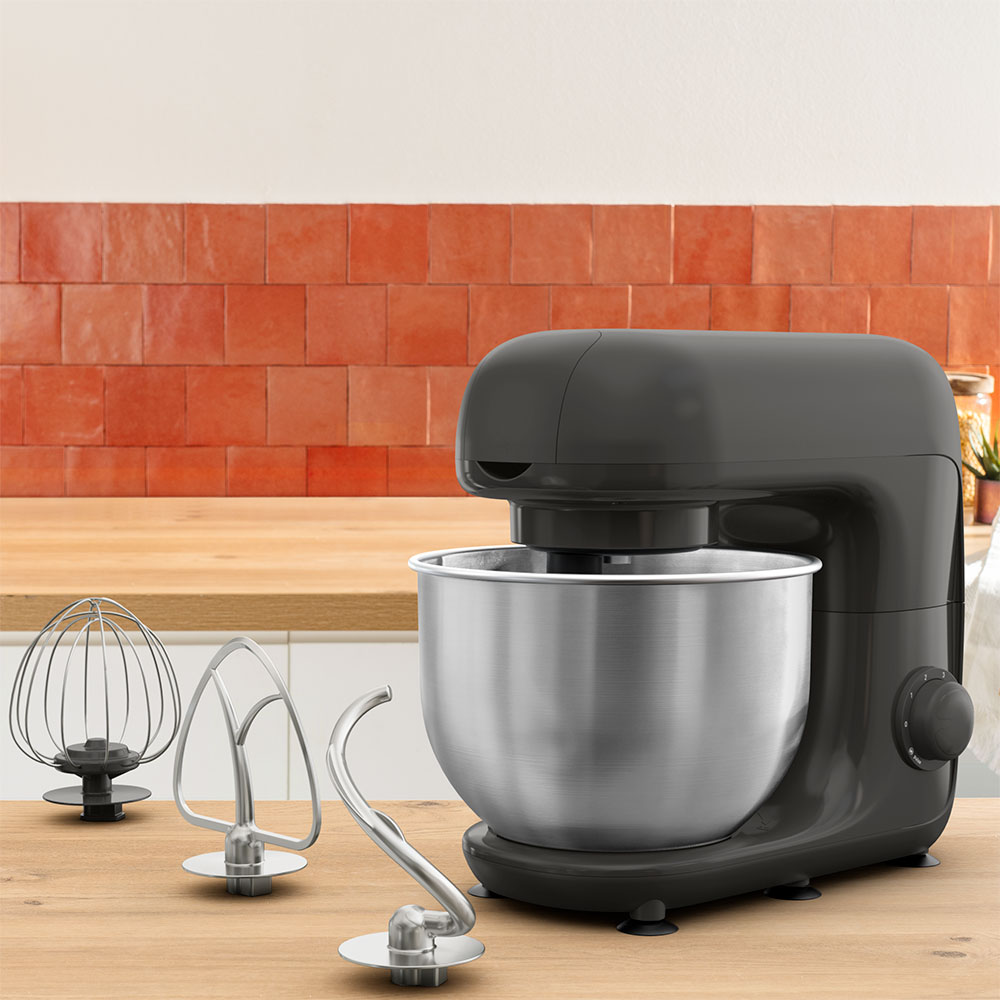 Robot de bucatarie TEFAL Bake Essential QB161H38, vas 4.8l, 800W, 6 trepte viteza, negru