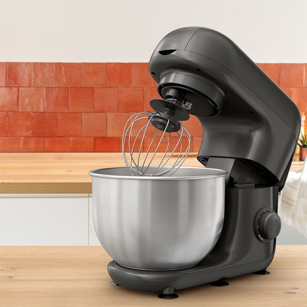 Robot de bucatarie TEFAL Bake Essential QB161H38, vas 4.8l, 800W, 6 trepte viteza, negru