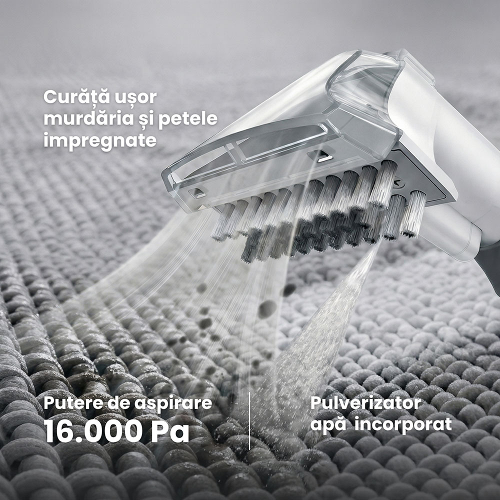Aspirator de curatat cu aburi RYER Spot Cleaner Hybrid, 1.9l, 1800W, negru