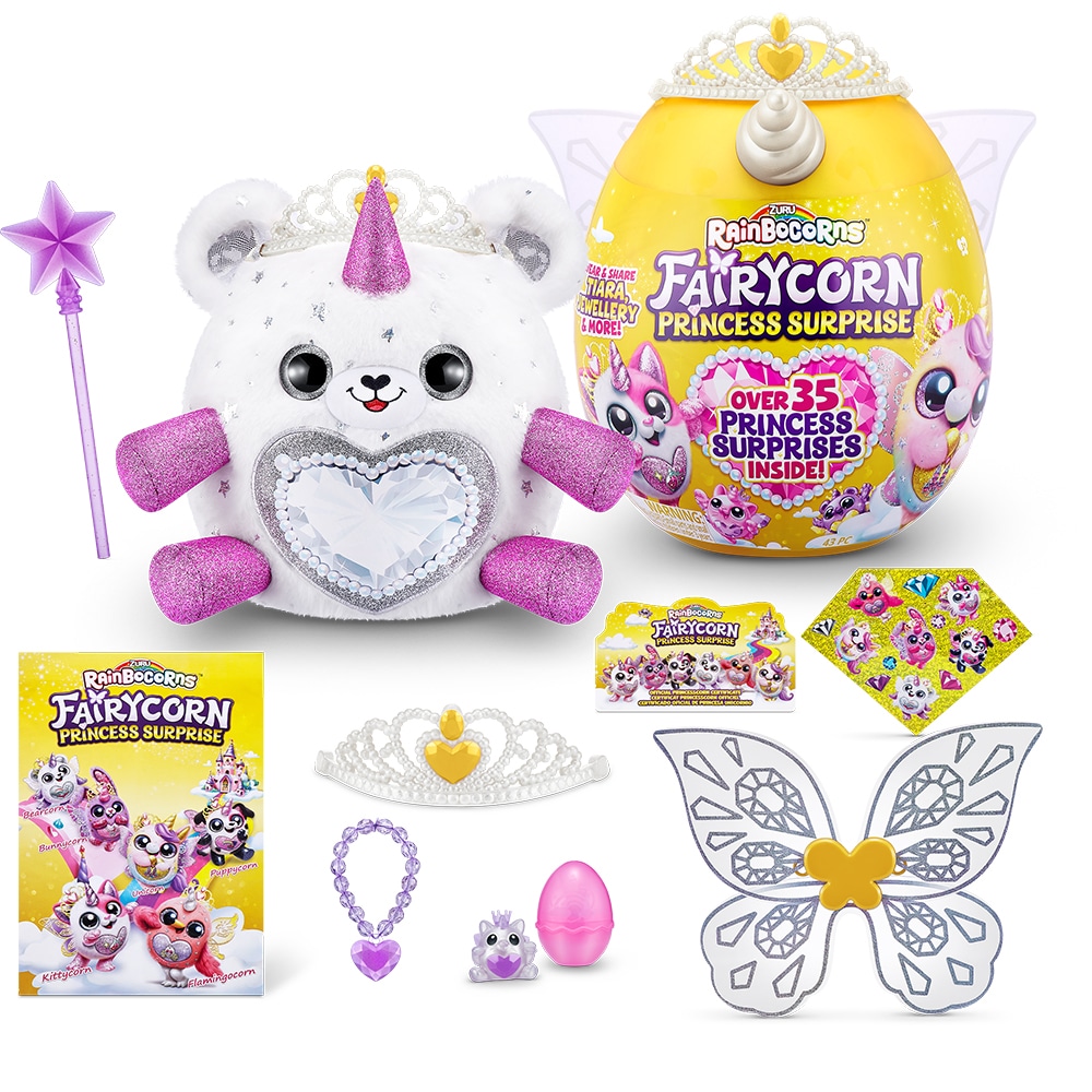 Jucarie de plus RAINBOCORNS Fairycorn Princess Surprise ZR9281O, 3 ani+, multicolor