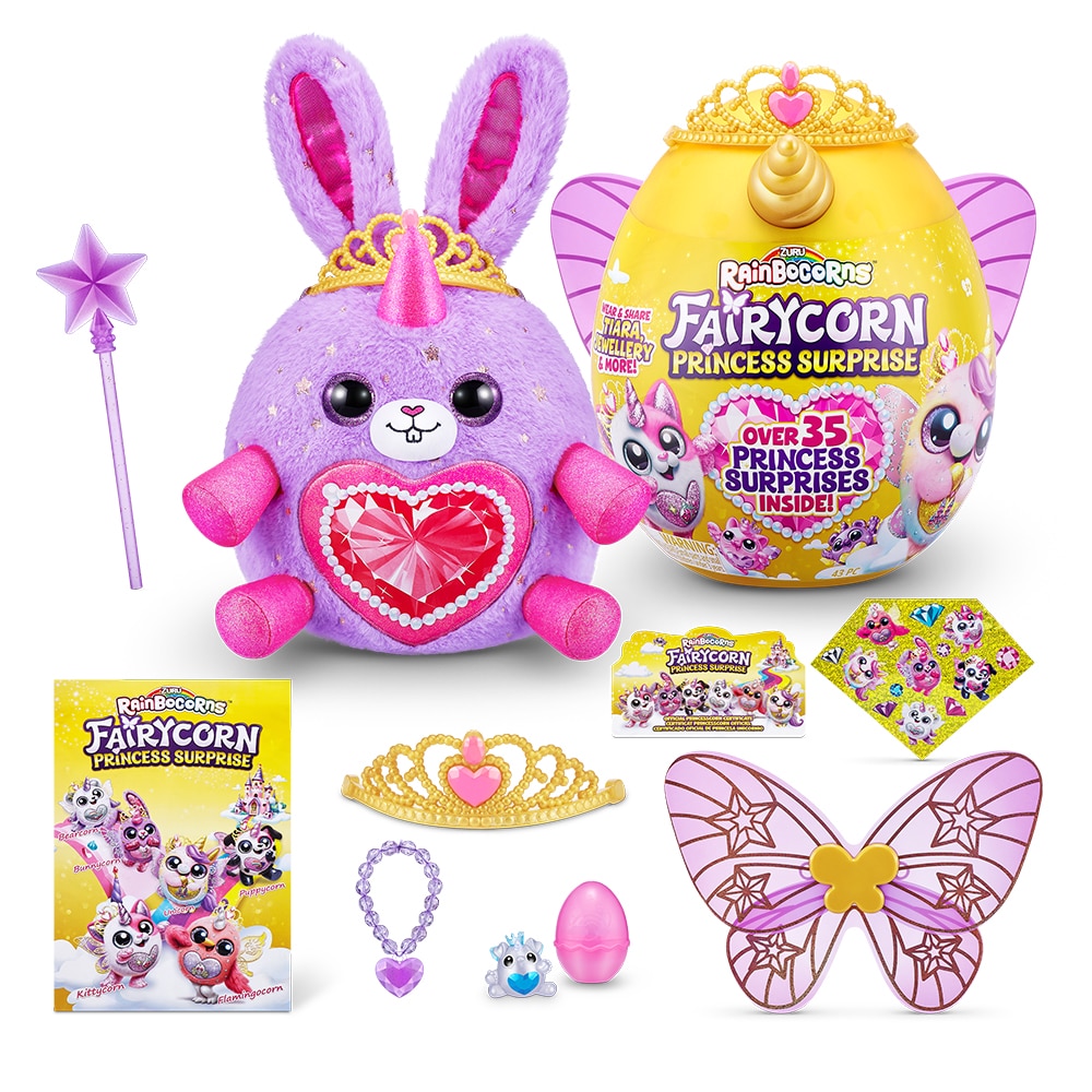 Jucarie de plus RAINBOCORNS Fairycorn Princess Surprise ZR9281O, 3 ani+, multicolor