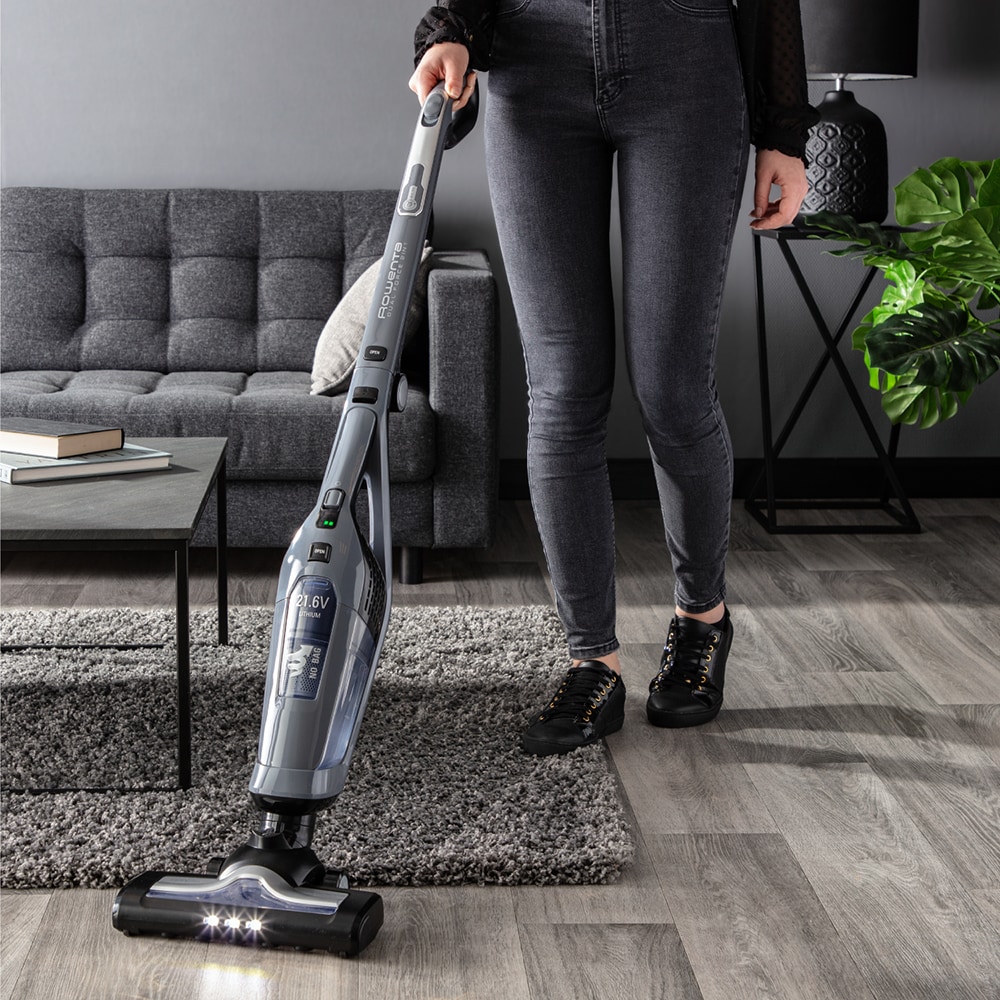 Aspirator vertical ROWENTA Dual Force 2in1 RH6756WO, 0.6l, 21.6V, autonomie max 75 min, tehnologie ciclonica, gri