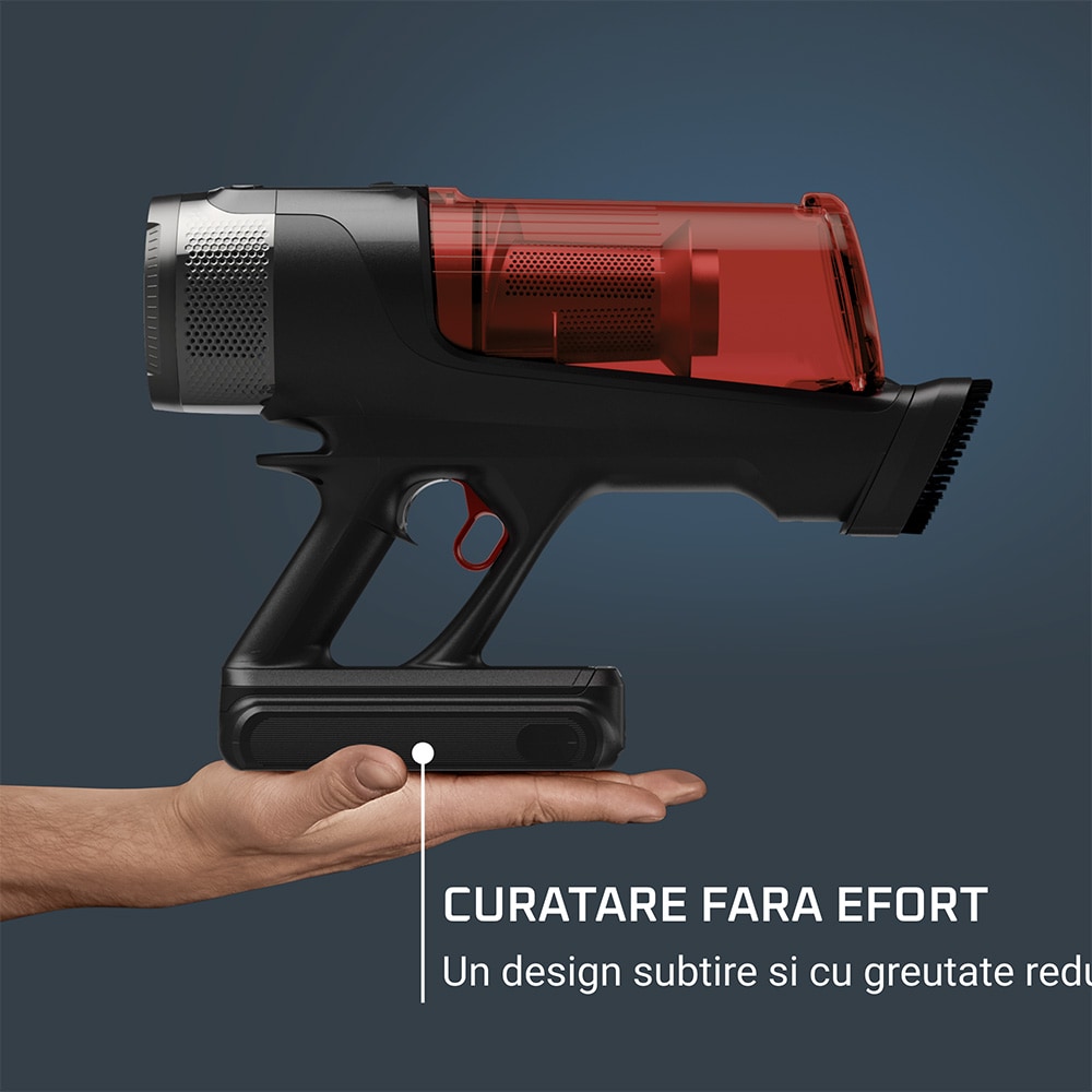 Aspirator vertical ROWENTA X-Force Flex 13.60 RH9A73WO, 0.65l, 25.9V, autonomie max 60 min, rosu-negru