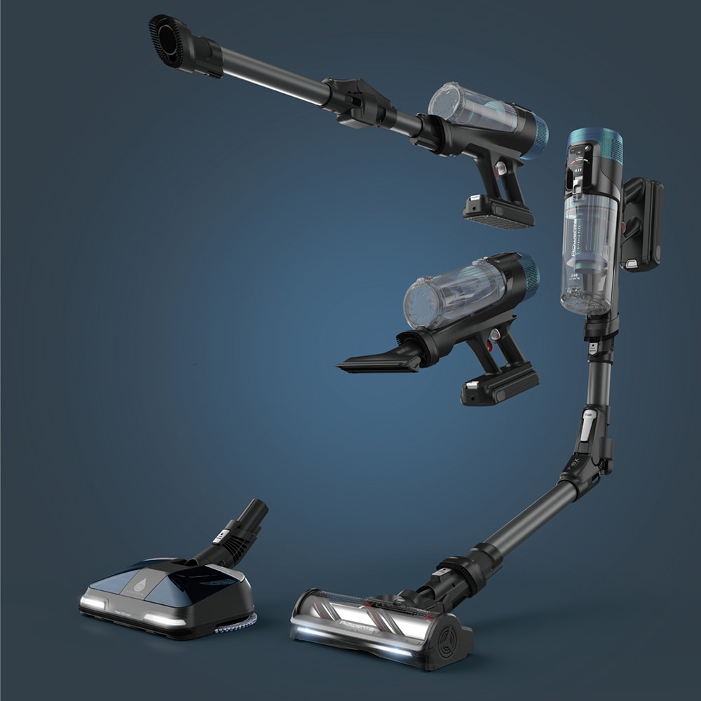 Aspirator vertical ROWENTA X-Force Flex 14.80 RH9BC1WO, 0.6l, autonomie max 90 min, albastru inchis-negru