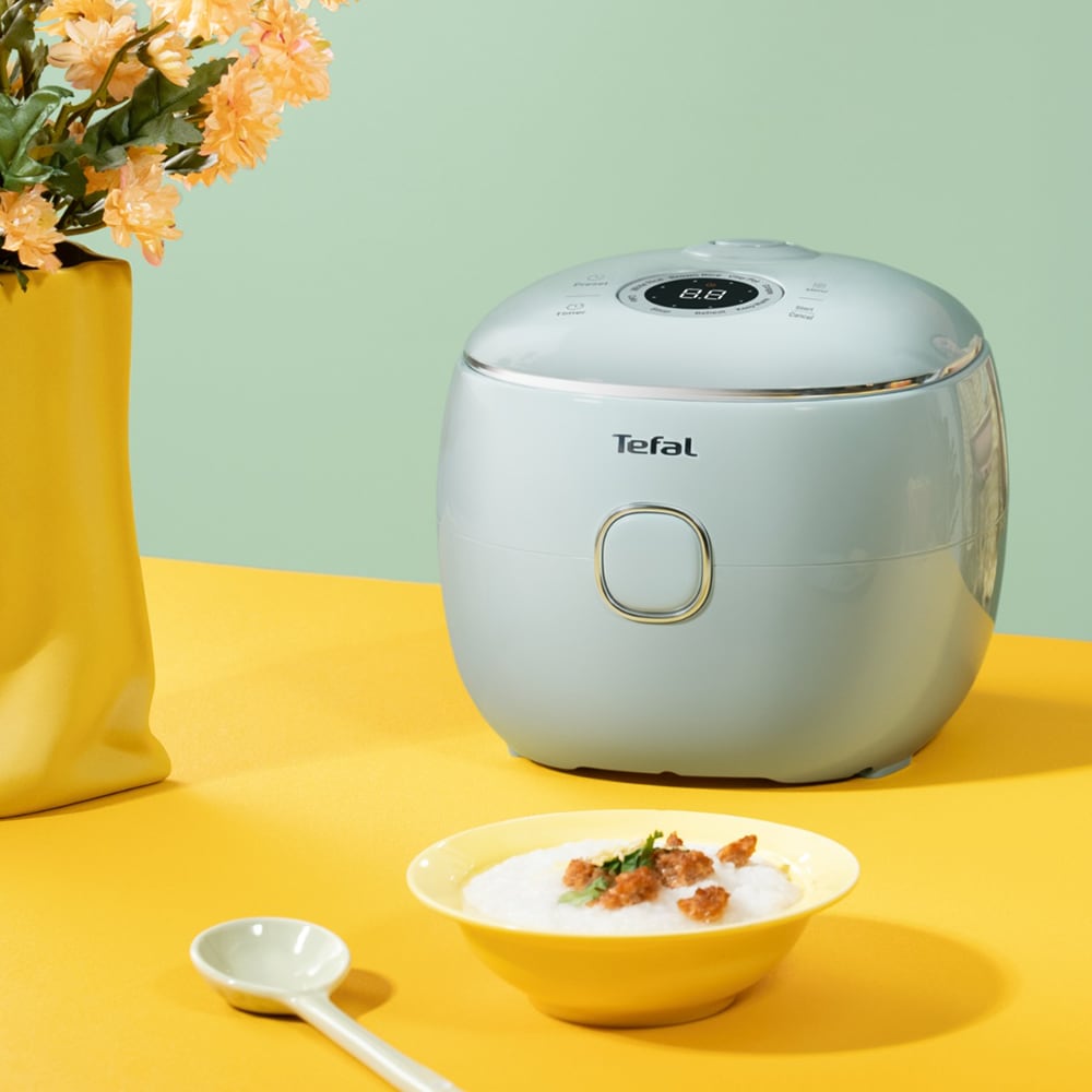 Aparat pentru gatit orez TEFAL Pop RK5354E0, 2l, 350W, 8 programe, gri