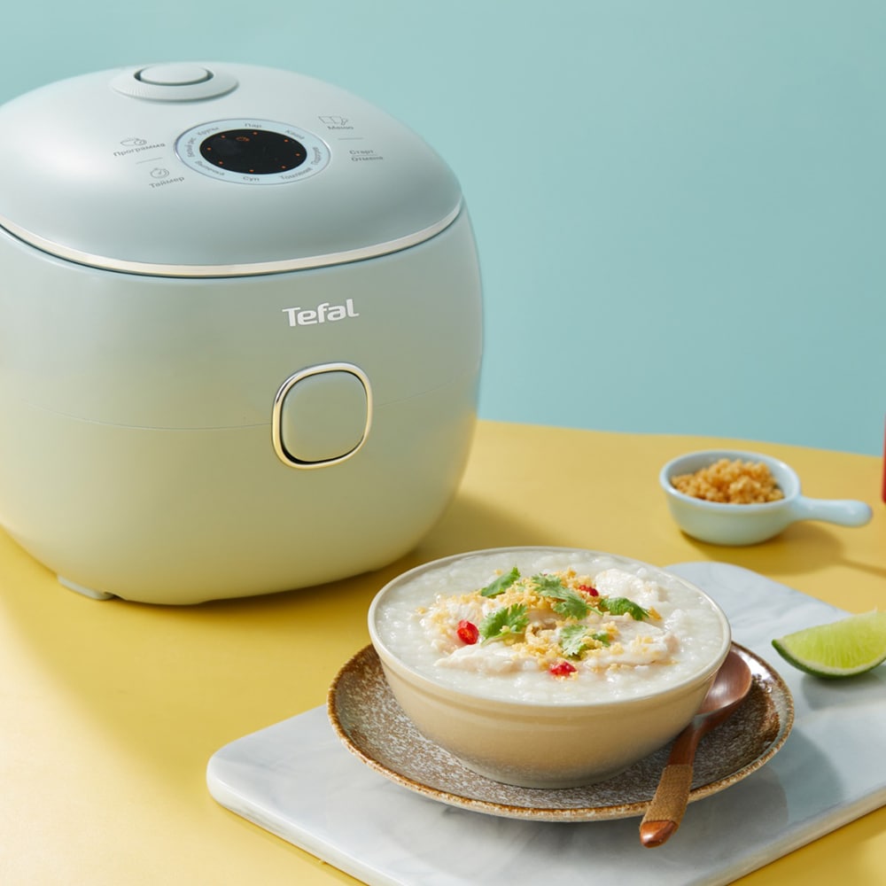 Aparat pentru gatit orez TEFAL Pop RK5354E0, 2l, 350W, 8 programe, gri