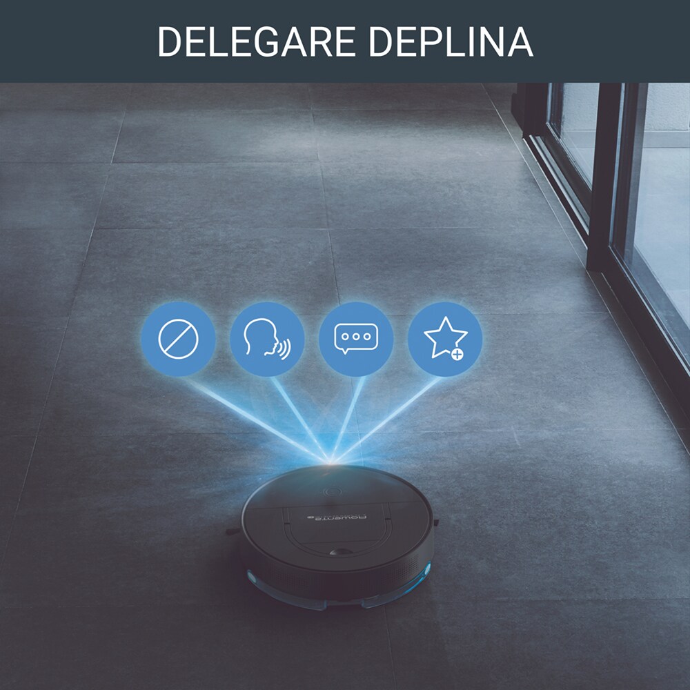 Aspirator robot ROWENTA X-plorer 130AI RR9075WH, 0.5l, 14.8V, autonomie max 120 min, negru