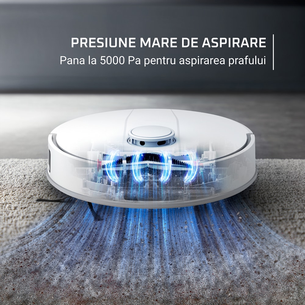 Aspirator robot ROWENTA X-Plorer Serie 140+ RR9177WH, 0.3l, 24V, autonomie max 120 min, alb-albastru