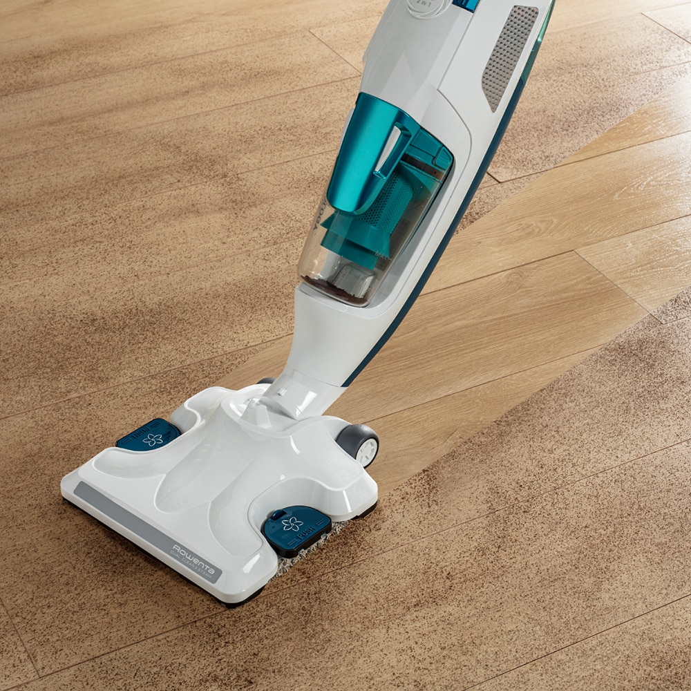 Aspirator vertical cu abur ROWENTA Clean&Steam Revolution RY7777WH, 0.47l, 1500W, alb-albastru