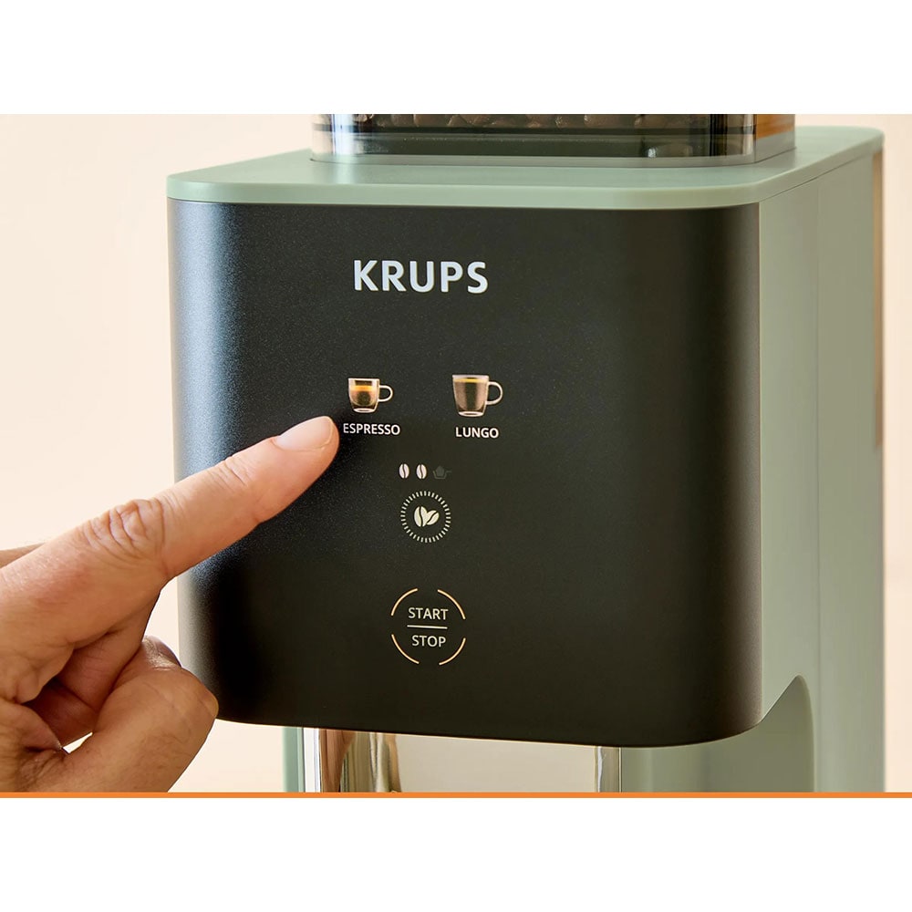 Espressor semi-automat KRUPS Coffee Crush SA401LE0, 1.8l, 1350W, 15 bar, verde-negru