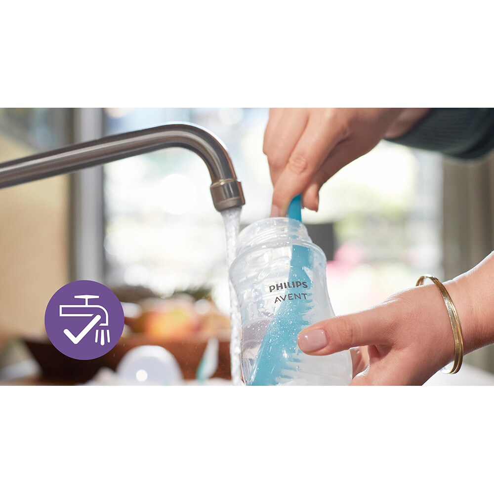 Set 4 biberoane PHILIPS AVENT Natural Response SCD838/30, flux mediu, 0 luni+, 125/260ml, alb-transparent