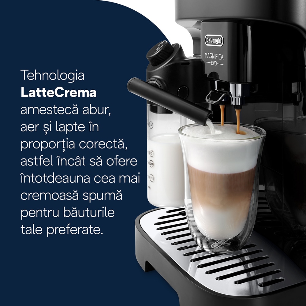 Espressor automat DELONGHI Magnifica EVO ECAM290.51.B, 1.8l, 1450W, 15 bar, negru