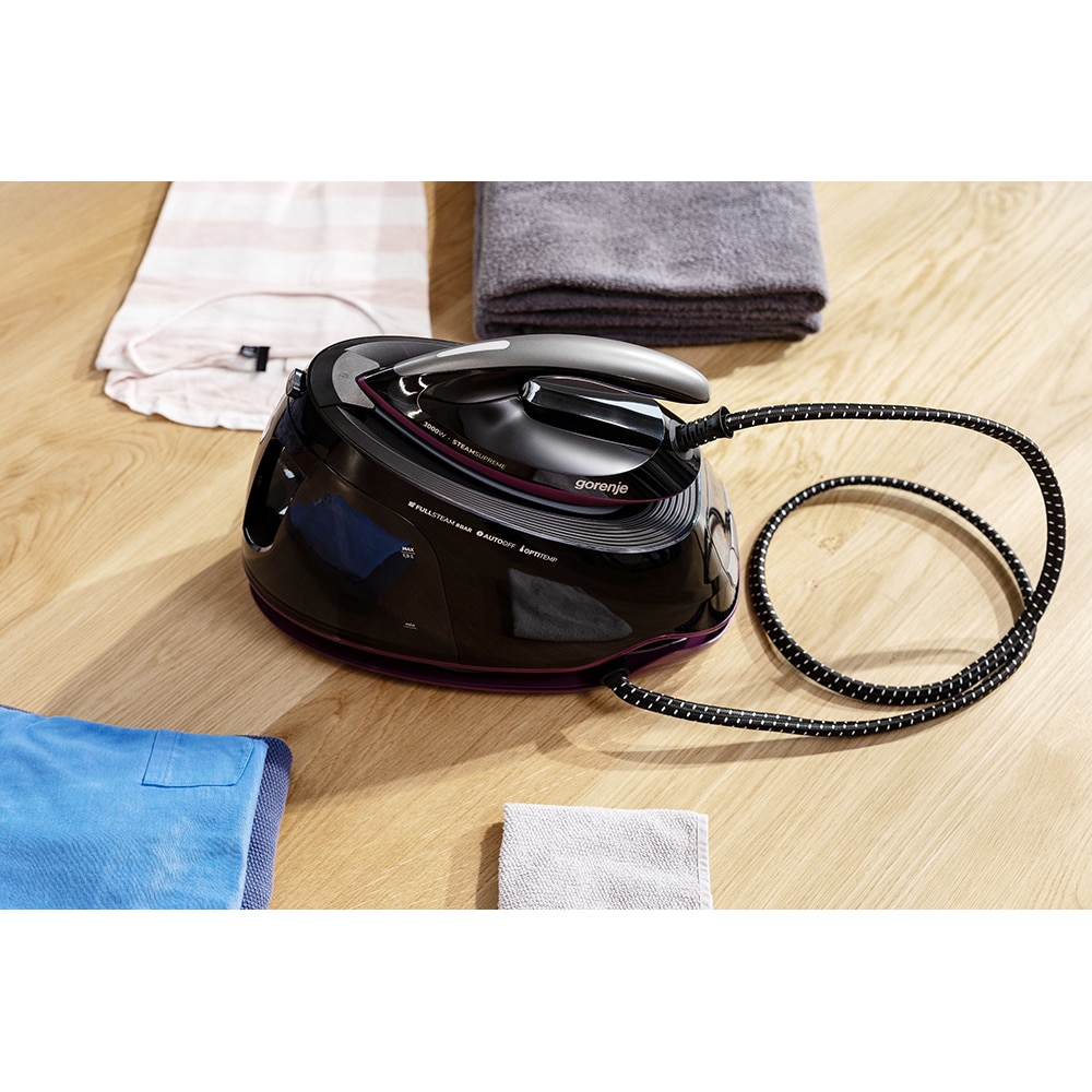 Statie de calcat GORENJE SGD3000BKV, 3000W, 480g/min, 1500ml, talpa ceramica, negru-mov