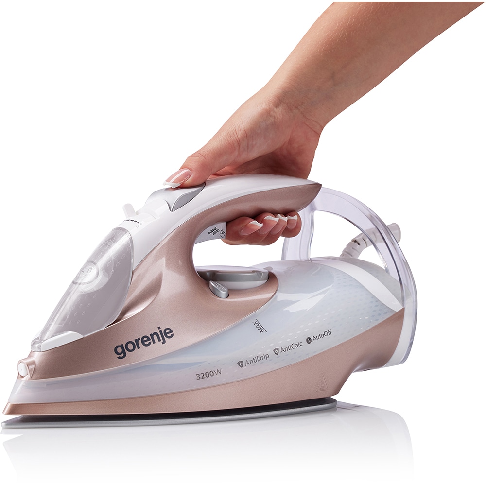 Fier de calcat GORENJE SIH3200WR, 3200W, 250g/min, 420ml, talpa ceramica, roz