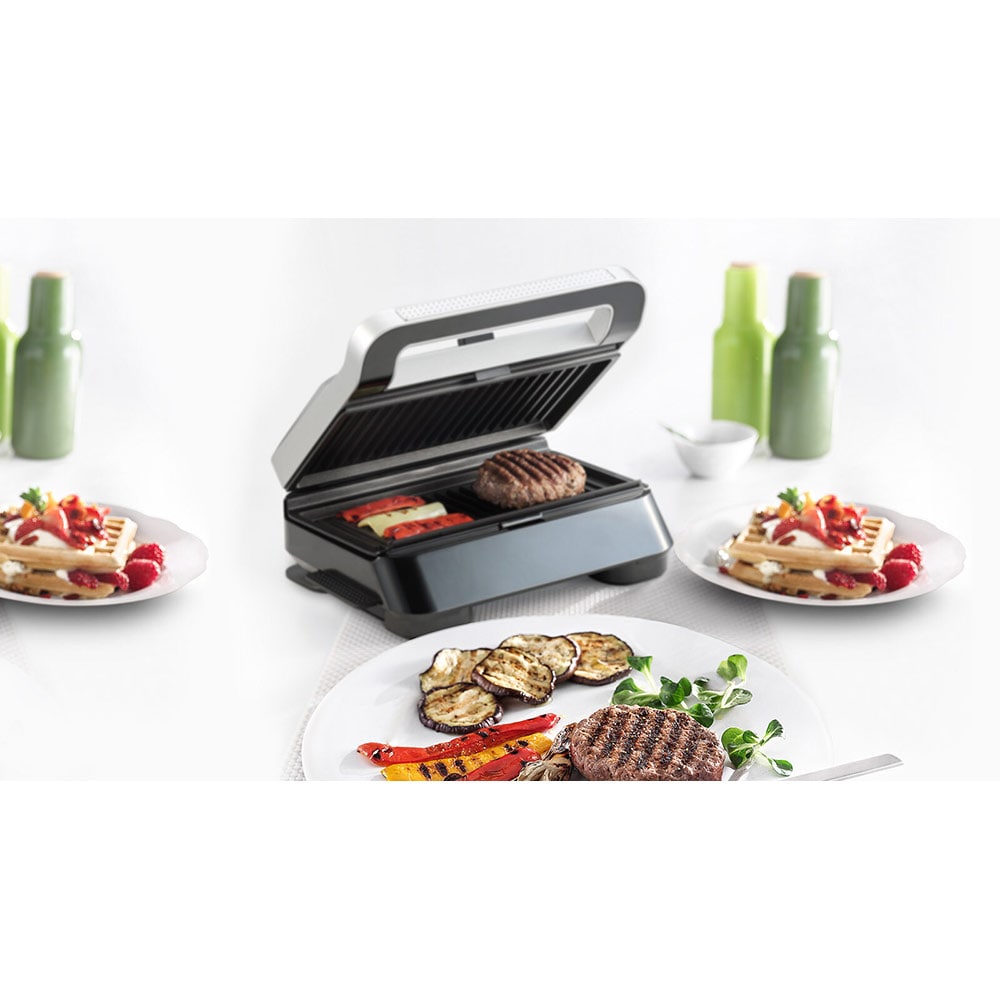 Sandwich maker BRAUN SM5006, 800W, 2 placi detasabile, negru-argintiu
