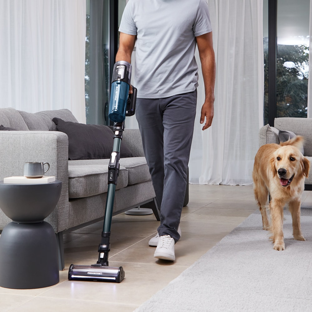 Aspirator vertical ROWENTA X-Force 13.6 RH9AD1WO, 0.65l, autonomie max 60 min, albastru-negru