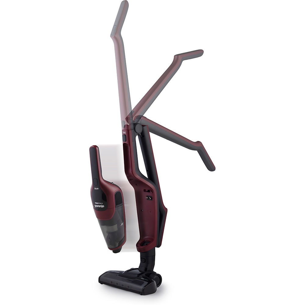 Aspirator vertical GORENJE SVC216100FSIIR, 0.5l, 21.6V, autonomie max 60 min, rosu