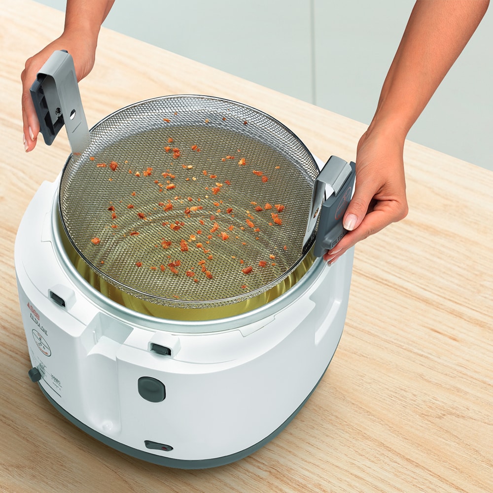 Friteuza TEFAL One Filtra FF1621, 1.2kg, 2.1l, 1900W, filtru ulei, alb-gri inchis