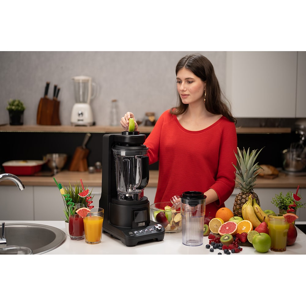 Blender cu mixare in vid TOFF DOMINIUM TO4001, 1.5l, 1400W, 10 trepte viteza, negru
