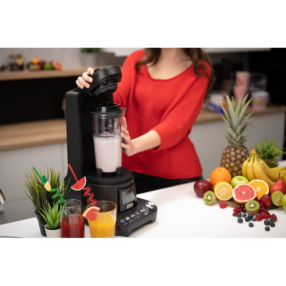 Blender cu mixare in vid TOFF DOMINIUM TO4001, 1.5l, 1400W, 10 trepte viteza, negru