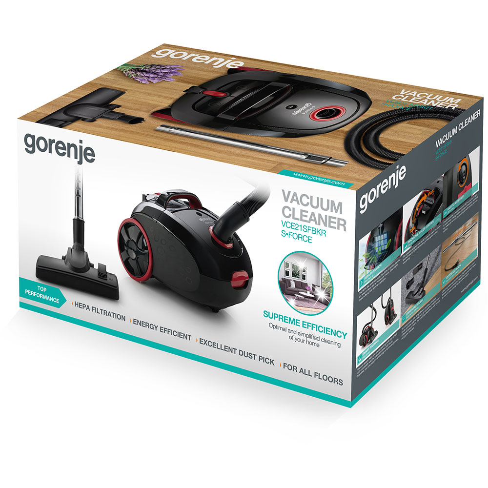 Aspirator cu sac GORENJE VCE21SFBKR, 850W, 78dB, negru