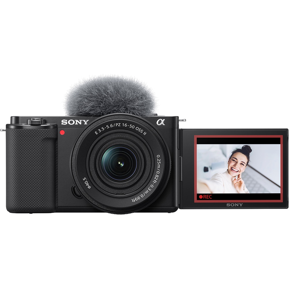 Aparat foto Mirrorless SONY Alpha ZV-E10, 24.2MP, 4K, negru + Obiectiv 16-50mm MK2