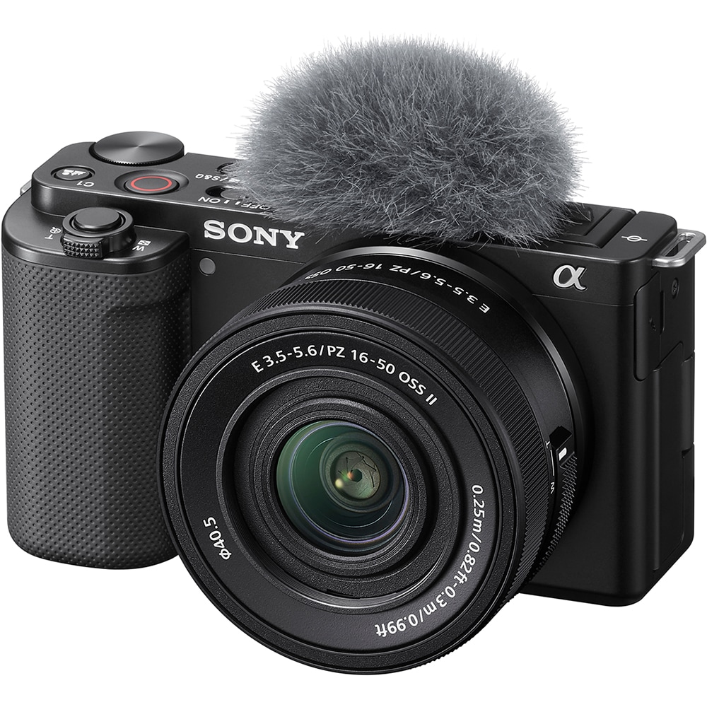 Aparat foto Mirrorless SONY Alpha ZV-E10, 24.2MP, 4K, negru + Obiectiv 16-50mm MK2