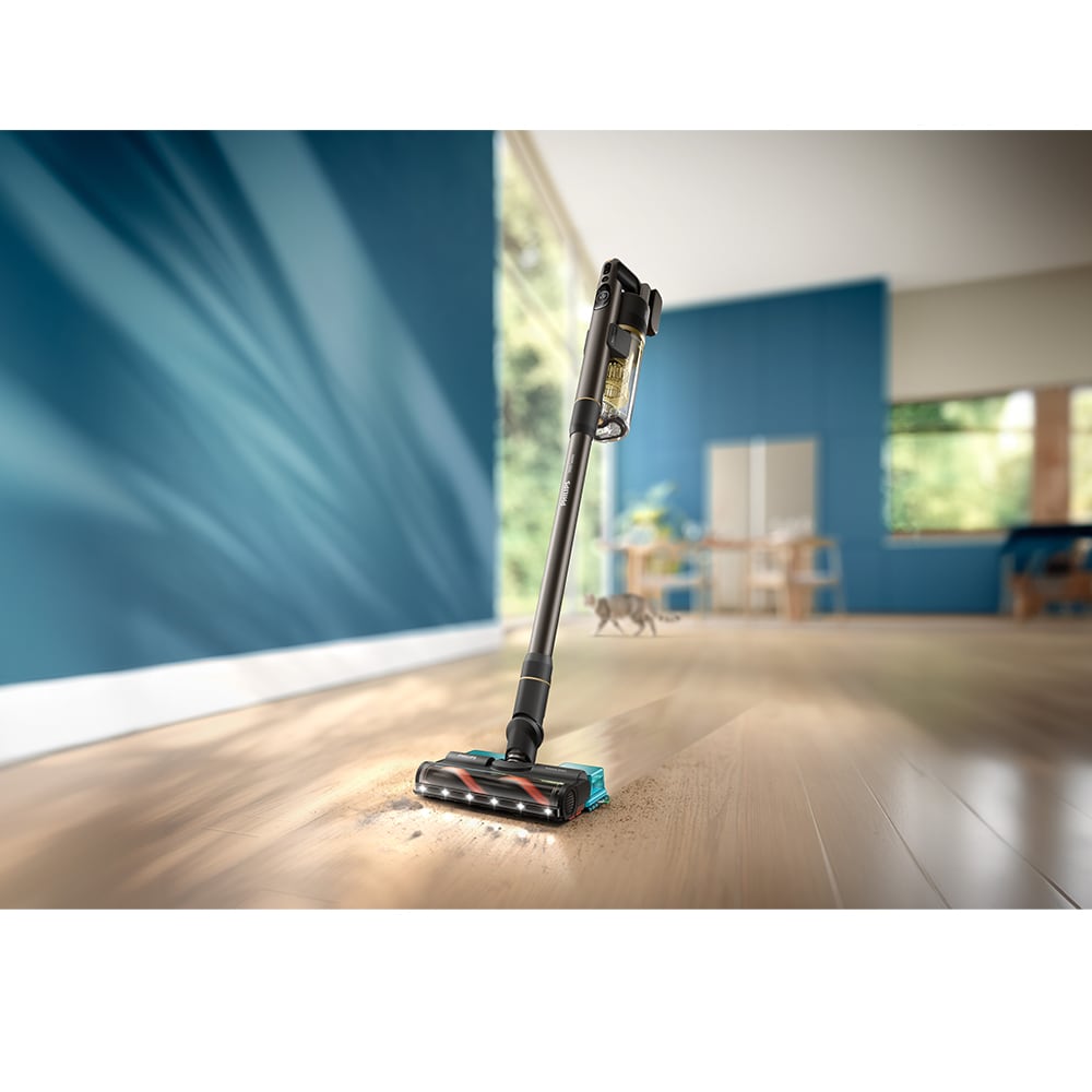 Aspirator vertical PHILIPS Seria 7000 Complete XC7167/01, 0.6l, 25.2 V, autonomie max 80 min, PowerCyclone 12, negru-galben