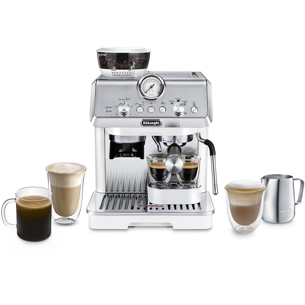 Espressor semi-automat DELONGHI La Specialista Arte EC9155.W, 1.5l, 1300W, 15 bar, functia Active Temperature Control, alb-argintiu