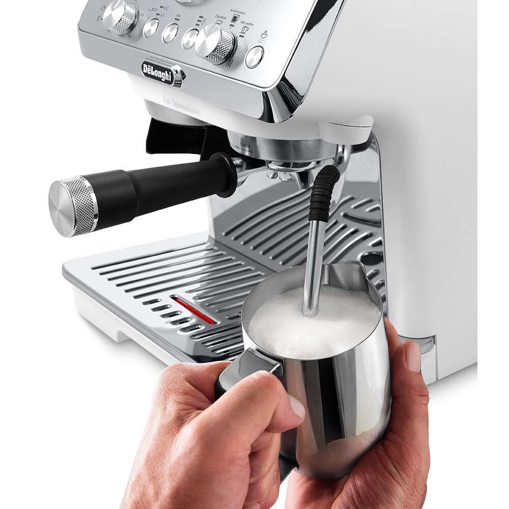 Espressor semi-automat DELONGHI La Specialista Arte EC9155.W, 1.5l, 1300W, 15 bar, functia Active Temperature Control, alb-argintiu