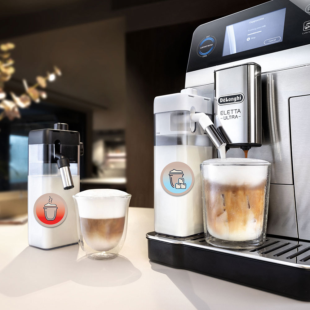 Espressor automat DELONGHI Eletta Ultra ECAM470.85.MB, 1.8l, 1450W, 19 bar, 50+ bauturi calde si reci, argintiu-negru
