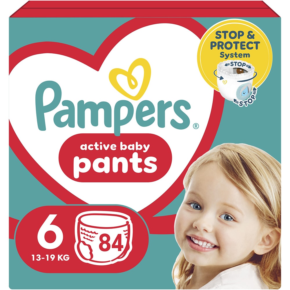 Scutece chilotel PAMPERS Active Baby Pants nr 6, Unisex, 13-19 kg, 84 buc