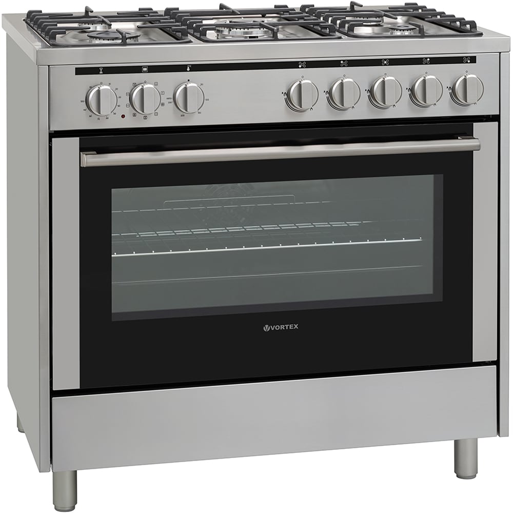 Aragaz VORTEX VAG9060SS01V, 5 arzatoare, Gaz + Electric, L 90 cm