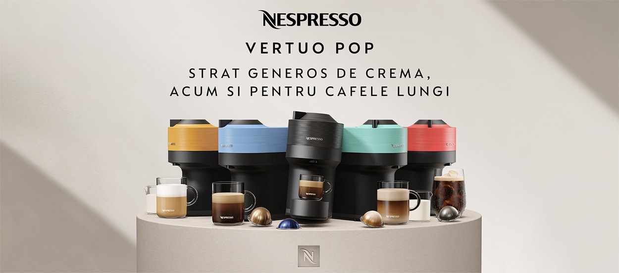 Espressor capsule NESPRESSO Vertuo Pop ENV90.Y, 0.6l, 1260W, 19 bar,  portocaliu-negru