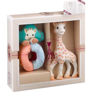 Set cadou VULLI Girafa Sophie + zornaitoare Sense&Soft, 0 luni+, multicolor 
