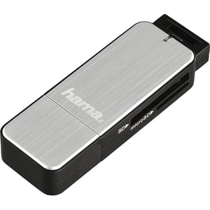 Cititor de carduri HAMA 123900, USB 3.0, SD/microSD, negru-gri