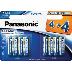 Baterii PANASONIC EVOLTA ALKALINE LR6/AA, 8 bucati