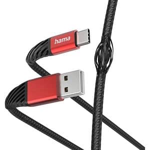 Cablu date HAMA Extreme 201540, USB-A - USB-C, 1.5m, negru-rosu