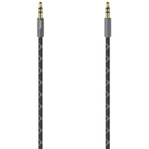 Cablu audio Jack 3.5mm HAMA 205129, 0.75m, placat aur, negru-gri