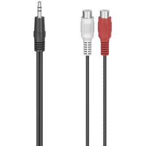 Adaptor audio Jack 3.5mm - RCA HAMA 205185, 0.1m, negru