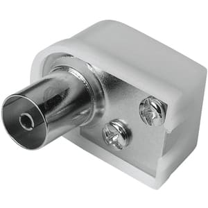 Mufa antena Coaxial Stecher HAMA 205217, 90 grade, argintiu