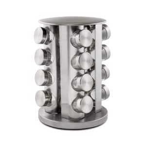 Set recipiente condimente cu suport ZOKURA Z1009, 16 piese, inox, argintiu