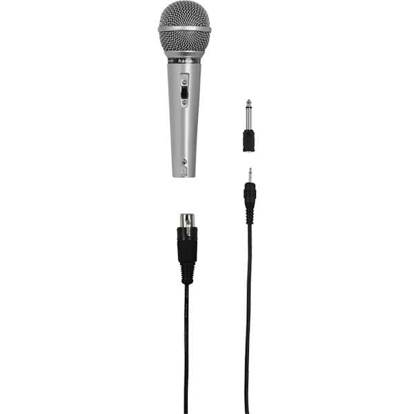 Microfon dinamic karaoke HAMA 46040, Jack 3.5 mm, Jack 6.3 mm, argintiu