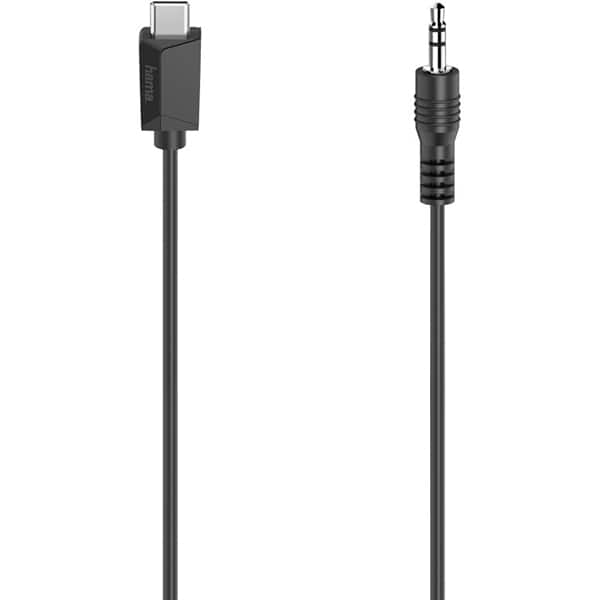 Cablu audio USB-C - Jack 3.5 mm HAMA 200729, 0.75m, negru